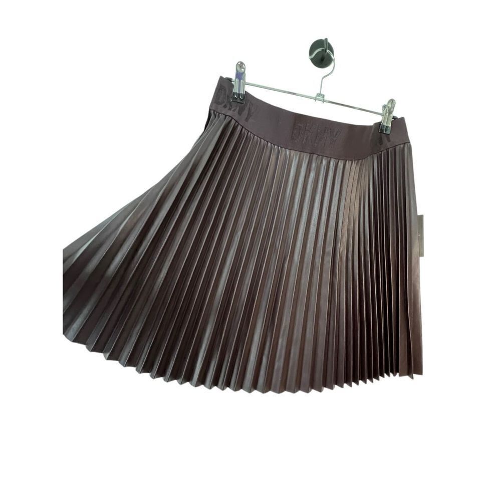 NWT DKNY Faux Leather Accordion Style Skirt - Picture 2 of 5